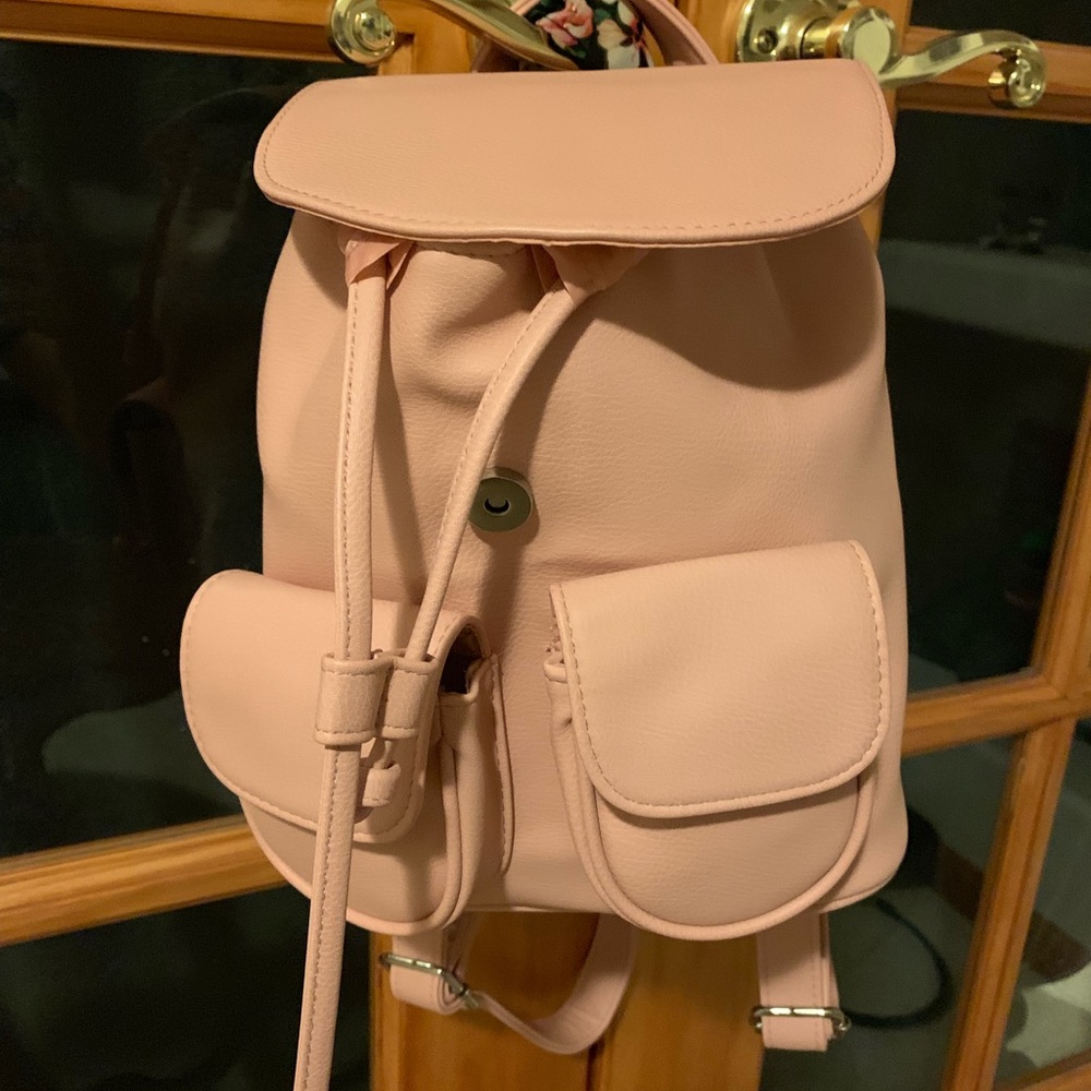 Baby pink backpack purse
